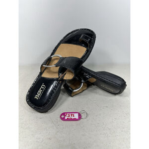 BORN Black Slip On Sandals size 6